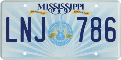MS license plate LNJ786