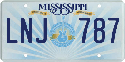 MS license plate LNJ787