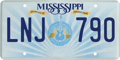 MS license plate LNJ790