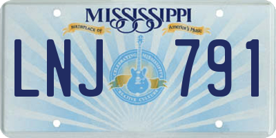 MS license plate LNJ791