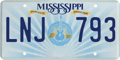 MS license plate LNJ793