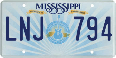 MS license plate LNJ794