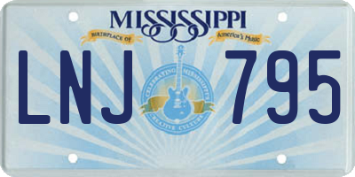 MS license plate LNJ795