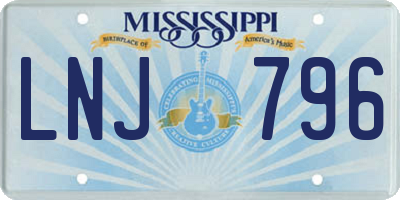 MS license plate LNJ796