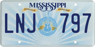 MS license plate LNJ797