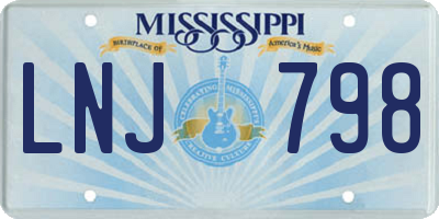 MS license plate LNJ798