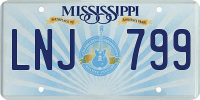 MS license plate LNJ799