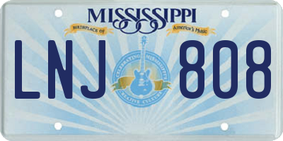 MS license plate LNJ808