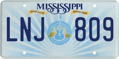 MS license plate LNJ809