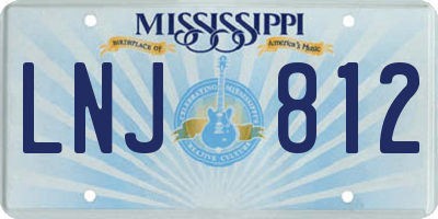 MS license plate LNJ812