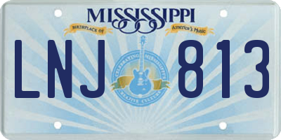 MS license plate LNJ813