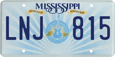 MS license plate LNJ815