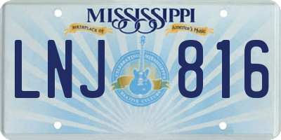 MS license plate LNJ816