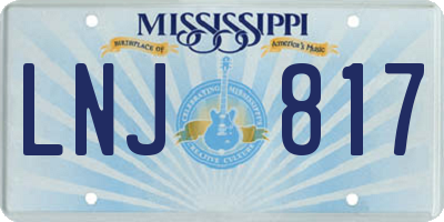 MS license plate LNJ817