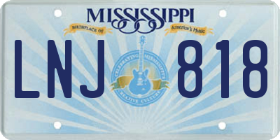MS license plate LNJ818