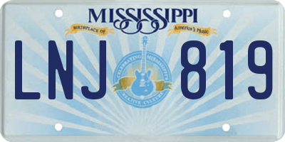 MS license plate LNJ819
