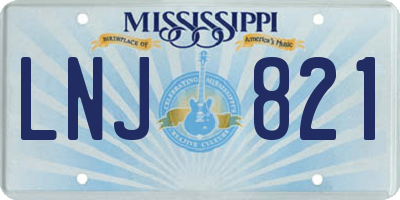 MS license plate LNJ821
