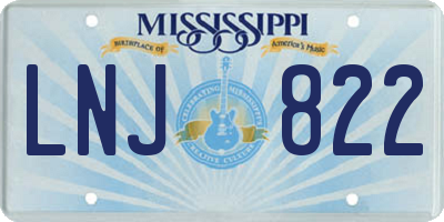 MS license plate LNJ822