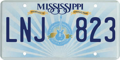 MS license plate LNJ823