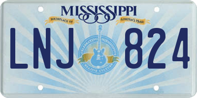 MS license plate LNJ824
