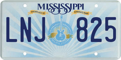 MS license plate LNJ825