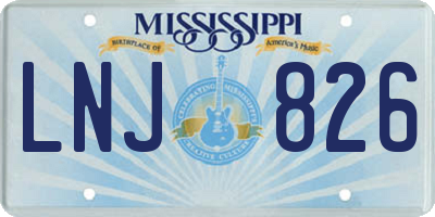MS license plate LNJ826