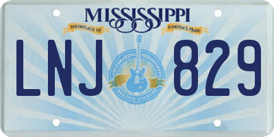 MS license plate LNJ829