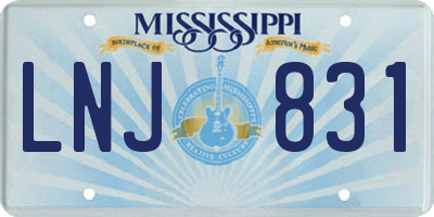 MS license plate LNJ831