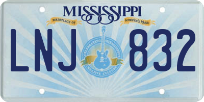 MS license plate LNJ832