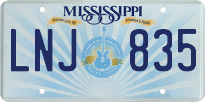 MS license plate LNJ835