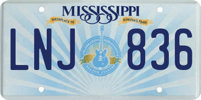 MS license plate LNJ836