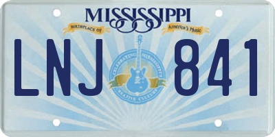 MS license plate LNJ841