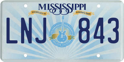 MS license plate LNJ843