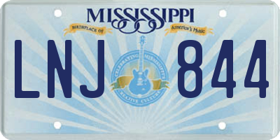 MS license plate LNJ844
