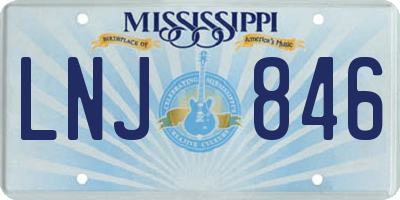 MS license plate LNJ846
