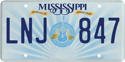 MS license plate LNJ847