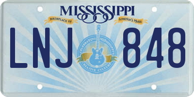 MS license plate LNJ848