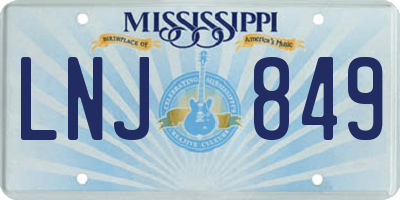 MS license plate LNJ849