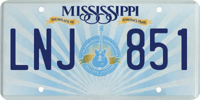 MS license plate LNJ851
