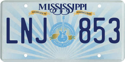 MS license plate LNJ853