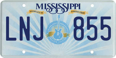 MS license plate LNJ855