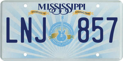 MS license plate LNJ857