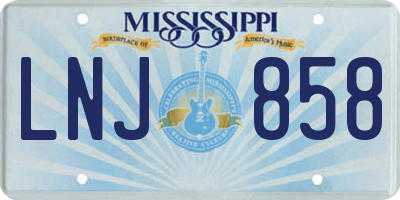 MS license plate LNJ858