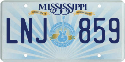 MS license plate LNJ859