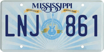 MS license plate LNJ861
