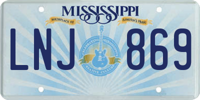MS license plate LNJ869