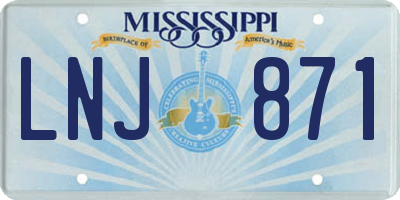 MS license plate LNJ871