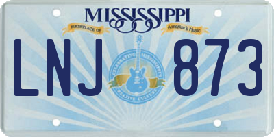 MS license plate LNJ873