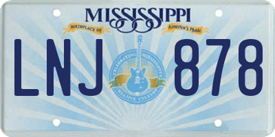 MS license plate LNJ878