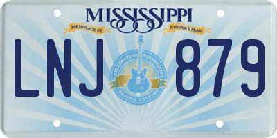MS license plate LNJ879